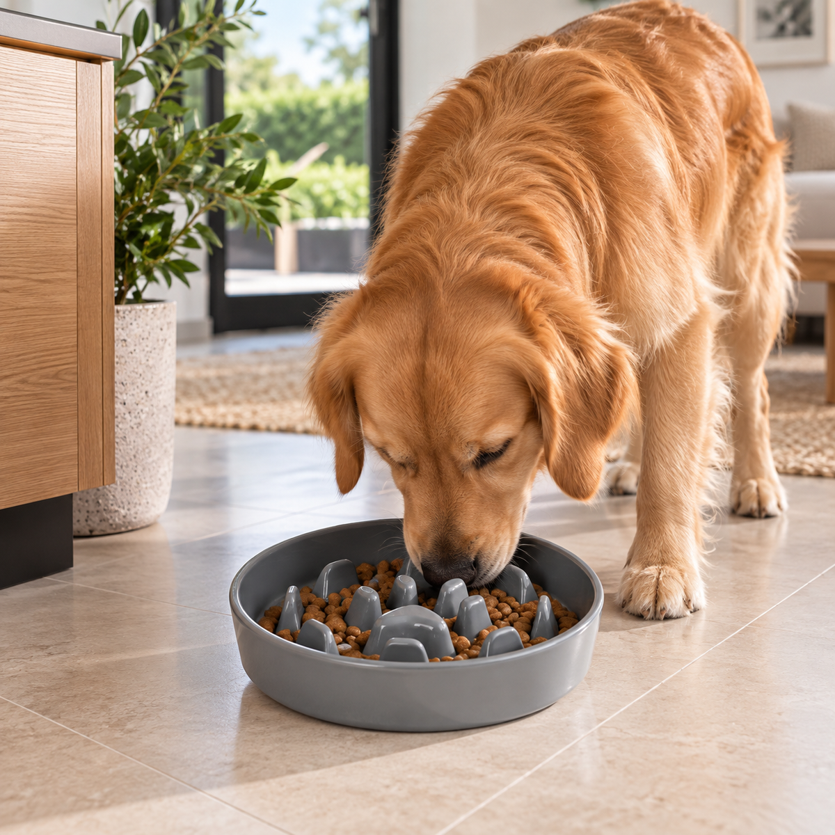 Ceramic Slow Feeder Dog Bowl