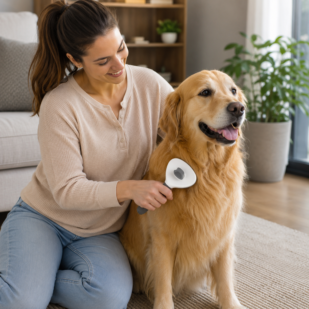 Self-Cleaning Slicker Brush